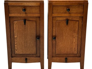 Two Art Deco Amsterdamse School Nightstands or Bedside Tables, 1920s